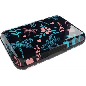 Credit Card Holder for Women Men RFID Anti-Piracy Aluminium Large Capacity Wallets and Card Holder Case Wallet Wallet Dragonfly - Neuf