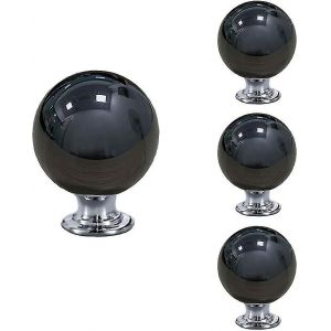 Ensemble de 4 boutons de tiroir en c&eacute;ramique noire pour armoires et meubles - Neuf