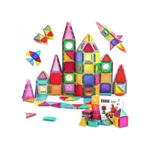 Blocs de Construction Magn&eacute;tiques 70 Pi&egrave;ces Jeu &Eacute;ducatif STEM pour Enfant 3 &agrave; 8 Ans Plastique ABS sans BPA Formes 2D 3D - Neuf