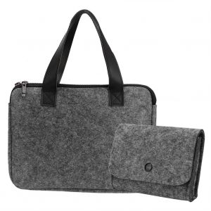 HJLIAN Sacoche de transport portable multifonction en feutre pour ordinateur portable et iPad avec portefeuille (S) - Neuf