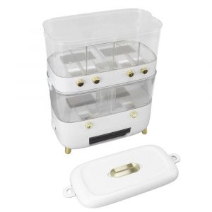 (6 Grilles Blanches)Distr Ibuteur De Riz Grain Pail Boîte De Stockage Ob - Neuf