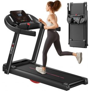 Chenquansarl-Cursor Tapis De Course Pliable 14km/H,Tapis De Marche Electrique Pliable Avec Poignée Moniteur De Fréquence Cardiaque,App Et Moteur Silencieux Amélioré,Treadmill Home Foldable Charge 136 - Neuf
