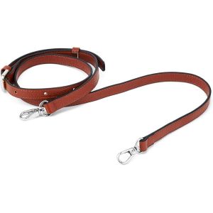 RFCBC-Sangles de Sac en Cuir Microfibre pour Femme, Remplacement de la Courroie de Sac réglable, Bretelles pour Sacs à Main, rallonge de Rechange pour Sac à bandoulière avec Crochets(LYsilver-Brown) - Neuf