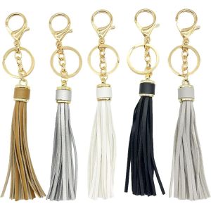 KAL-Porte-Cl&eacute;s En Cuir Pu Avec Mousqueton Pivotant Pour Sac &Agrave; Main Porte-Cl&eacute;s Valise Sacs &Agrave; Dos Accessoires Charme Pour Les Femmes Filles Porte-Cl&eacute;s En Cuir Avec Pompons Pour Sac &Agrave; Main - Neuf