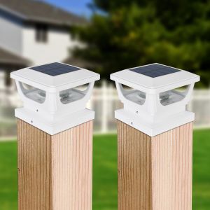 Bhhbb-Lot De 2 Solaires Capuchon Pour Poteau De Carré 7x7cm 8x8cm 9x9cm 10x10cm-Solaires Capuchons De Clôture Solaire Poteaux De Clôture Solaire Cap Light, Ip65 Étanche, Pour Protéger Les Poteaux En - Neuf