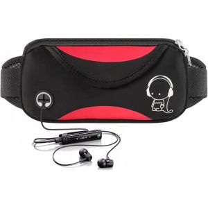 SJZG-Sac Banane Enfant Réglable Sacoche Running Homme Réfléchissant La Buit Sac Banane Femme Respirant Évacuant Transpiration Sacoche Enfant Garcon Aux Cyclisme Fitness Randonnée (Rouge) - Neuf