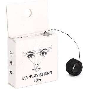 KGABERY-Mapping Sourcil Pré Encré,Fil Teinte Microblading,Mesure Sourcils Microblading,Ouleau De Fils Pré-Encrés À Tracer Pour Sourcils,Outils De Mesure De Dessin Pour Sourcils(Le Noir) - Neuf