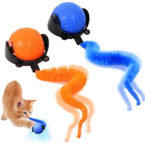 Letnerny-Jouet Interactif Pour Chat, Balle De Jouet Pour Chat Électrique Multifonctionnelle, Nouvelle Balle De Jouet Interactive 2024 Avec Queue Pour Chats, Balle De Jouet Électrique Rechargeable - Neuf