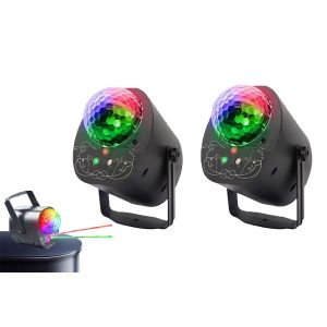 Lot de 2 boules disco LED RGB avec effet stroboscopique pour f&ecirc;tes de No&euml;l et &eacute;v&eacute;nements DJ - Neuf