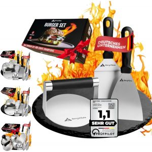 Ulteronixshop-Lot de 3 hamburgers Smash en acier inoxydable - Presse &agrave; hamburger Smash - Spatule pour barbecue - Accessoires de plancha - Presse-hamburger Smasher - Neuf