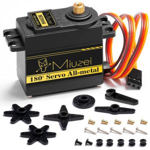 KAL-Servo Digital Servomoteur Métal Cuivre Transmission Haute Précision Et Rotatif Pour Rc Avion Hélicoptère Voiture 1/10 1/8 1/12 Bateau Robot Bras De Course 15Kg180° Servo Modélisme - Neuf