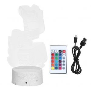 Veilleuse 3D Dieu du Tonnerre en acrylique, 7 couleurs, LED, telecommande, USB, lampe de table, cadeau (blanc) - Neuf