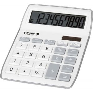 840 B 10 chiffres calculatrice de bureau avec double alimentation (solaire et batterie)Design Compact (Silver) - Neuf