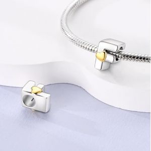 Kalanka-Femmes 925 Pendentif En Argent Pour Bracelets Charms Compatible Avec Les Bracelets Europ&eacute;ens Pour Les Femmes Filles Fit Bracelets Pandora Hypoallerg&eacute;nique 26 Perles De Lettres De Coeur - Neuf