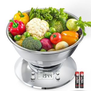 Balance De Cuisine Num&eacute;rique Poids Grammes Et Oz&iquest;Balance De Cuisine Num&eacute;rique Professionnelle En Acier Inoxydable 11lb/0.1oz Avec Bol Pour La Perte De Poids, La Cuisson Et La P&acirc;tisserie - Neuf