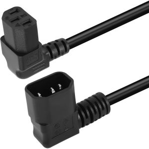 90 degrés IEC320 c14 à Angle Descendant c13 rallonge d'alimentation PDU, câble d'alimentation c14 mâle à c13 Femelle à Angle Droit pour Ordinateurs, scanner-50cm(Right C14 to Down C13) - Neuf