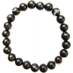 Agate Bracelet | Ebook Provided | Handmade | Women's Men's Jewellery | Stretchy Bracelet | 8mm Stones - Neuf
