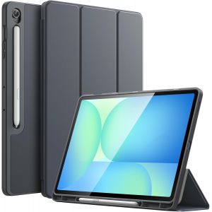 Coque Pour Samsung Galaxy Tab S10 Fe Plus/S10 Fe+ 13,1 Pouces Avec S Pen Porte-Stylet, &Eacute;tui Housse De Protection En Tpu Souple &Agrave; Trois Volets Support, Soutien Chargement Du S Pen (Gris) - Neuf