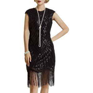 Robe Flapper Charleston Vintage Robe De Bal Robe De Soir&eacute;e Robe De Cocktail Paillettes Femme Pour Ann&eacute;es 20 Gatsby Le Magnifique - Neuf
