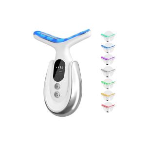 Appareil De Massage Facial Portable 7 En 1 Avec Luminoth&eacute;rapie Led Pour Les Soins Du Visage Et Du Cou - Neuf