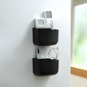 Lot de 2 supports de t&eacute;l&eacute;commande autocollants muraux sans per&ccedil;age - Support universel pour lecteurs multim&eacute;dias, contr&ocirc;leurs, t&eacute;l&eacute;phones portables, noir - Neuf