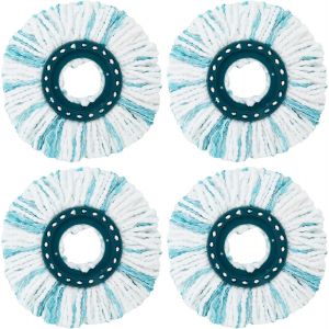 KALANKA-4 Pi&egrave;ces pour Leifheit T&ecirc;tes de Rechange, Compatible pour Leifheit Clean Twist Disc Mop, Syst&egrave;me &agrave; Fibres Balai pour Leifheit Serpilli&egrave;re Franges de Remplacement, pour Tous Types de Sols - Neuf