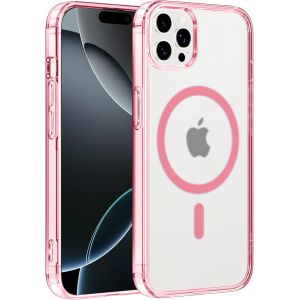 TRAHOO-Coque Magn&eacute;tique pour iPhone 16 Pro Max 6,9"",Compatible avec MagSafe Recharge sans Fil,Transparent Etui PC Dur+TPU Bumper Antichoc Anti-Rayures Protection Housse pour iPhone 16 Pro Max,Rose - Neuf