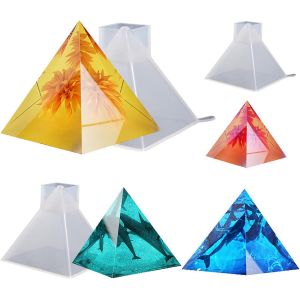 Lot De 3 Moules Pyramidaux En R&eacute;sine &Eacute;poxy - Moules En Silicone Pour Moulage De R&eacute;sine, Fabrication De Bijoux, Loisirs Cr&eacute;atifs, D&eacute;coration De La Maison - Neuf