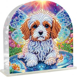 Eryi-Broderie Diamant Porte-Serviettes Autoportant 15x15 Cm Diamant Peinture Nappe Distributeur De Serviettes Papier Pour Table Nourriture Cuisine Restaurant Pique-Nique Chien Fleurs - Neuf