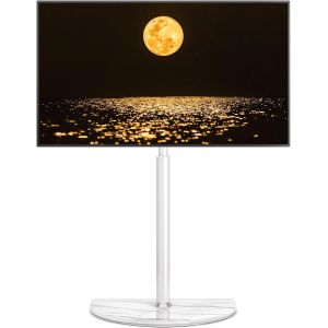 Support Tv Sur Pied Pour 32-65 Pouces Télév Urs Incurvés Plats Led Oled Lcd Jusqu'À 45 Kg, ± 25 Degrés De Rotation, Hauteur Réglable, Vesa 400X400 Noir - Neuf