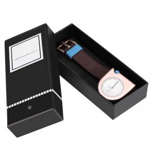 Robe Analogique Quartz Montre-Bracelet Ronde Pu Bande Cr&eacute;ative Montre-Bracelet Marron Bande D'or - Neuf