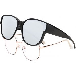 Lunettes De Soleil Polarisées Pour Porteurs De Lunettes, Lunettes De Soleil Pour Homme Et Femme, Grand Ajustement Avec Lentilles Miroir Et Protection Uv400 - Neuf