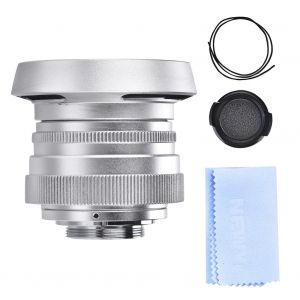 Objectif CCTV 35 mm f/1,6 a grande ouverture et mise au point manuelle pour cameras hybrides (argent) - Neuf