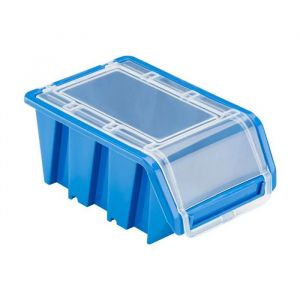 Lot de 100 boîtes empilables boîtes de rangement Bacs à bec Suspendu Conteneurs 120x200x90 mm bleu plastique Garage Outil - Neuf