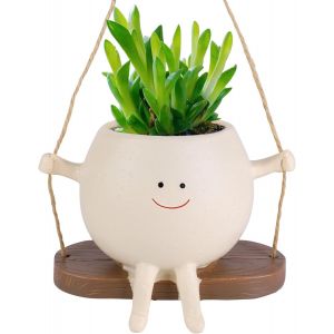 Eryi-Pot De Fleurs En Résine À Suspendre Pour Plantes D'intérieur, Pots De Fleurs Pour Chaîne De Perles, Idées Pour Appréciation De La Mère Et De L'enseignant - Neuf