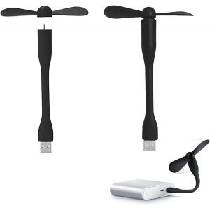 KALANKA-Mini Ventilateur USB,2 Pcs Flexible Power Bank Ventilateur,USB Portable,Portable Ventilateurs, Refroidissement Flexible,Bureau Silencieux pour Ordinateur Portable - Neuf
