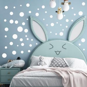 Trahoo-[116 Pièces] Autocollant Point Blanc I Stickers Muraux Rond Cercle Point Pois Dots I Déco Murale Chambre Enfant Bébé Fille & Garçon Meuble (2 Couleurs: Doré/Blanc) - Neuf