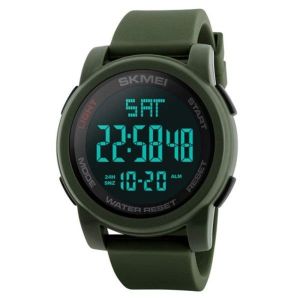 Montre De Sport Numérique Étanche 50 M, Vert Armée - Neuf