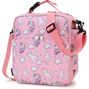 Sac Isotherme Fille,Mignon Lunch Box Enfant Boite A Gouter Filles Sac &Agrave; D&eacute;jeuner Sac &Agrave; Lunch Bags Box Avec Bandouli&egrave;re Amovible Pour Pique Nique &Eacute;cole Licorne - Neuf