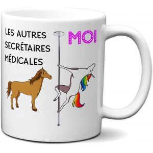 Eryi-Tasse-Mug Meilleure Secrétaire Médicale Licorne - Idée Cadeau Humour Original Anniversaire - Neuf
