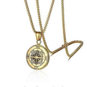 Qualité À La Mode Médaille Collier Pendentif Bateau Pirate Boussole Personnalité Homme Collier Pendentif Hip Hop Bijoux Tendance Bijoux - Neuf
