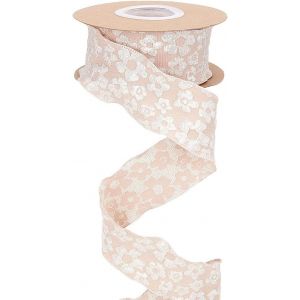 Ruban Floral En Mousseline De Soie Blanc Antique De 9 M X 38mm Double Bordure &Agrave; Volants En Polyester Pour Bouquet Cadeaux Emballage Coiffure Noeud Carte - Neuf