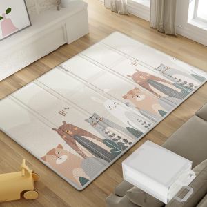 Tapis D'&eacute;veil Pliable Pour B&eacute;b&eacute; (200 X 130 Cm) Avec Sac De Transport, Tapis D'&eacute;veil Imperm&eacute;able Et Antid&eacute;rapant &Agrave; Bords Renforc&eacute;s. - Neuf