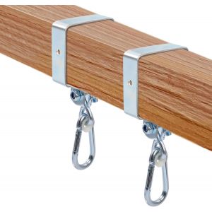 Ulteronixshop-Lot De 2 Colliers De Balan&ccedil;oire Avec Mousquetons Carr&eacute;s Pour Balan&ccedil;oire En Bois &Eacute;quarri 9 X 9 Cm - Neuf