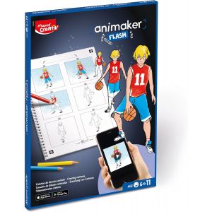 KALANKA-Creativ - Animaker Flash Action - Création de Dessins Animés - Set Complet avec Cahier à Colorier + Crayons et Fournitures - Notice et Accès Appli Animaker - Dès 6 Ans - Neuf