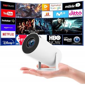 ChenQuanSarl-Mini Vidéoprojecteur 4K Full Hd 1080P ¿ Portable Mini Projecteur 160 Ansi Lumens, Wifi & Bluetooth, Compatible Android/Ios, Auto Keystone, Rotation À 180° Pour Home Cinéma, Jeux Et Prése - Neuf