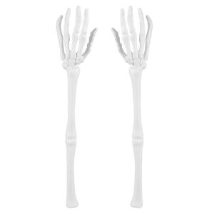 2 Pcs Ustensiles De Cuisine En Plastique Cuillère À Salade D'halloween Squelette En Plastique Crâne Pince À Salade Pinces À Salade Pelle D'halloween - Neuf