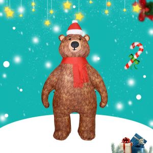 6.9 Ft No&euml;l Gonflable Ext&eacute;rieure De No&euml;l Ours, Coup Chantier De D&eacute;coration D&eacute;gagement Avec &Eacute;clairage Led Int&eacute;gr&eacute; Pour Les Vacances/F&ecirc;tes/No&euml;l/Cour/Jardin, D&eacute;coration De No&euml;l (Avec Ventilateur) - Neuf