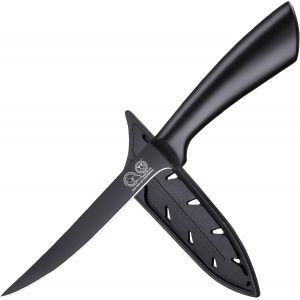 Oayew-Kitchen Knife 6 Inch Ultra Sharp Stainless Steel Fillet Knife Meat Cleaver Salmon Fish Carving Knife,Professional Deboning Knife With Plastic Sheath - Neuf