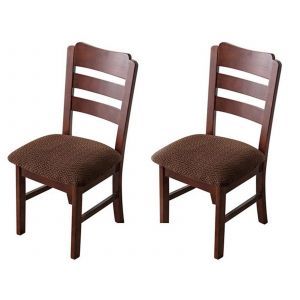 Housse extensible pour chaise de salle &agrave; manger, coussin amovible en jacquard - Neuf